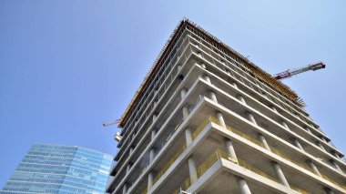 Varşova, Polonya. 5 Temmuz 2023. Ofis binası Vibe yapım aşamasında. 