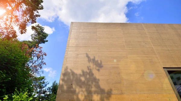 Офис Белым Алюминиевым Композитным Панелем Фасадная Стена Стекла Металла Абстрактная — стоковое фото