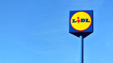 Szczecin, Polonya. 7 Eylül 2023. İmzala Lidl. Şirket tabelası Lidl!.