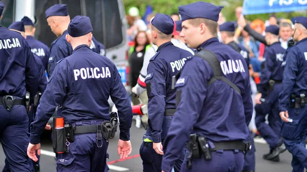 Warszawa Polska Października 2023 Marsz Milionów Serc Jednostki Policyjne Zabezpieczające — Zdjęcie stockowe