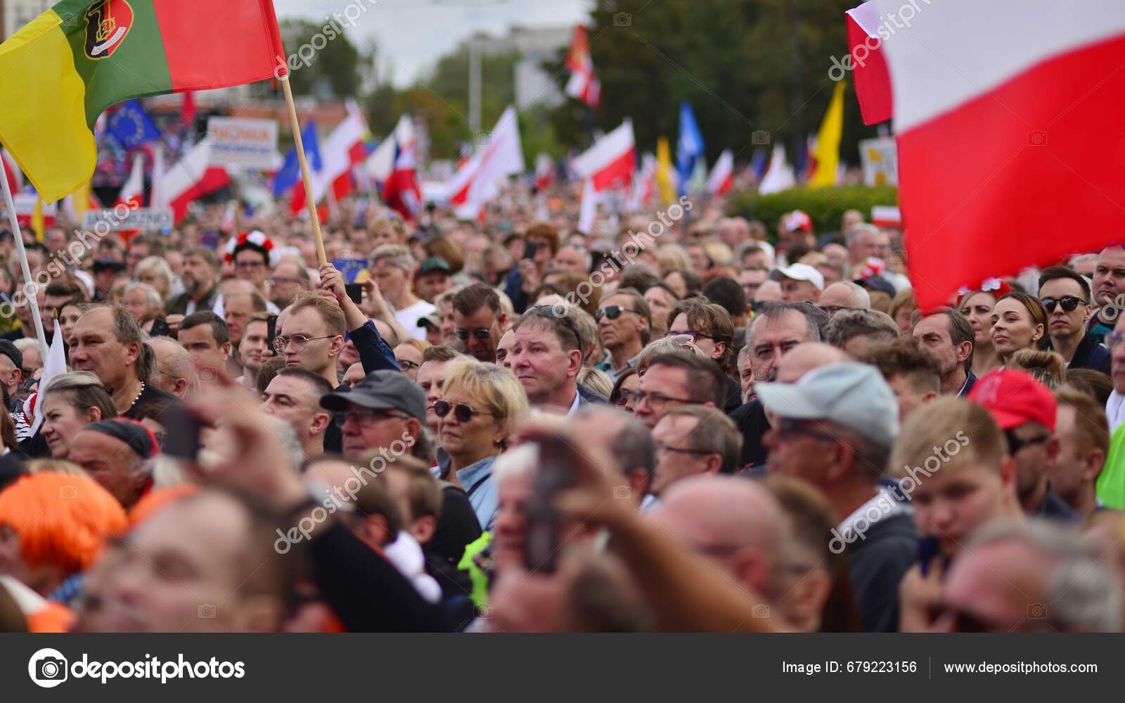 Warsaw Poland October 2023 March Million Hearts Hundreds Thousands
