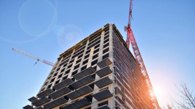 New multistory apartment buildings under construction