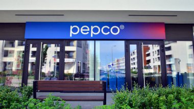 Warsaw, Poland. 3 May 2024. Sign Pepco. Company signboard Pepco. clipart