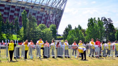 Varşova, Polonya. 16 Haziran 2024. Uefa Euro 2024 futbol maçına saatler kala Hollanda 'ya karşı.