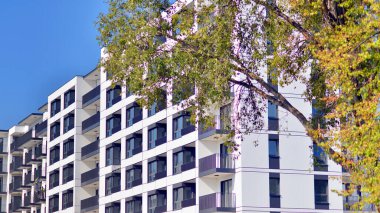 Avrupa 'daki yerleşim yerleri doğayla uyum içinde. Çevre dostu, yeşilliklerle dolu bir şehirde yaşıyor. Eko apartman binası enerji tasarrufu ve temiz hava kavramı. 