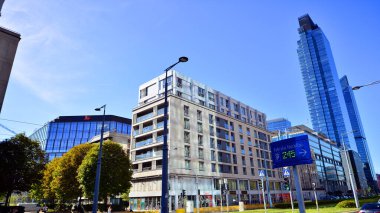 Warsaw, Poland. 21 September 2025. Downtown street traffic. On Prosta street on summer day.