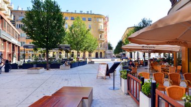 Warsaw, Poland. 21 September 2025. Five Corners Square, where people walk. Tenement houses in the center of the city.