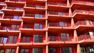 Yeni modern apartman bloğu, apartman mimarisi. Lüks konut kompleksi. Şehir gayrimenkul, 