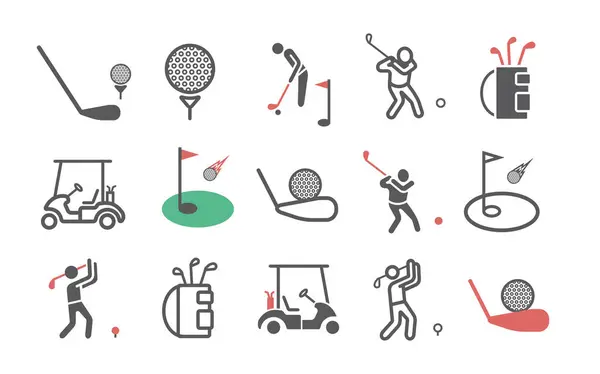 Golf sahası simgeleri. Oyuncu. Web grafikleri için vektör işaretleri