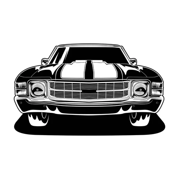 Schwarz Weiß Ansicht Auto Vektor Illustration Für Konzeptionelle Gestaltung — Stockvektor