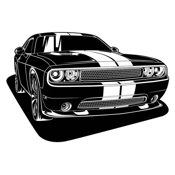 Черно Белая Векторная Иллюстрация Автомобиля Концептуального Дизайна — стоковый вектор