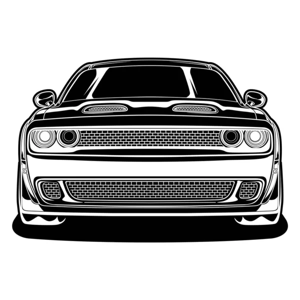 Preto Branco Vista Carro Vetor Ilustração Para Design Conceitual —  Vetores de Stock