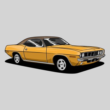 Kavramsal tasarım için perspektif görünümlü araba vektör çizimi