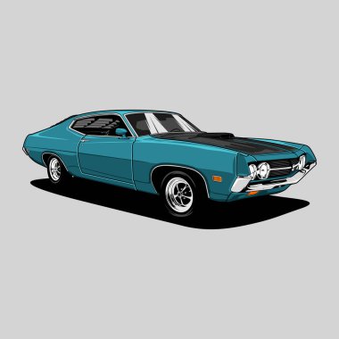 Kavramsal tasarım için perspektif görünümlü araba vektör çizimi