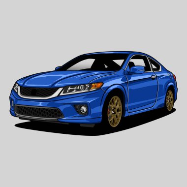 Kavramsal tasarım için perspektif görünümlü araba vektör çizimi