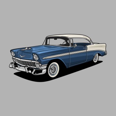 Kavramsal tasarım için perspektif görünümlü araba vektör çizimi