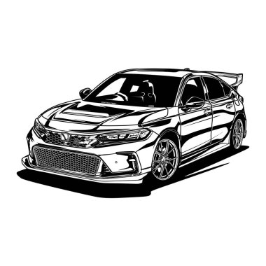 Siyah ve Beyaz Araba Mugen R Tipi