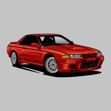 Kırmızı Skyline R32 GT-R