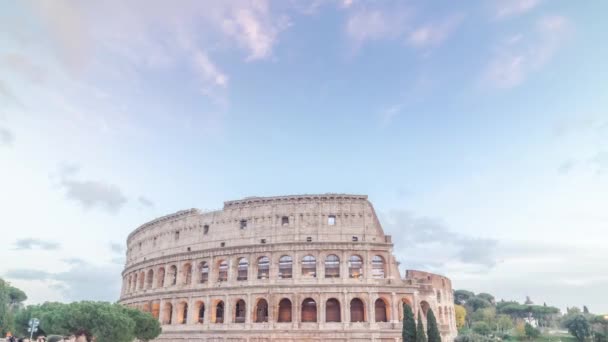 Časový Odstup Mraků Západu Slunce Nad Kolosea Řím Itálie — Stock video