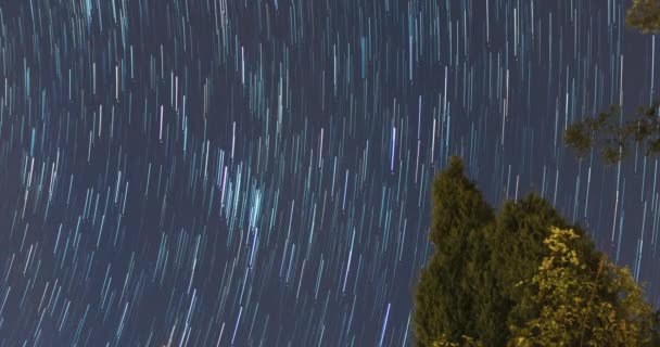Stelle Muovono Intorno Una Stella Polare Time Lapse Star Trail — Video Stock