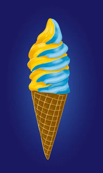 Ukrainian ice cream colorful vector