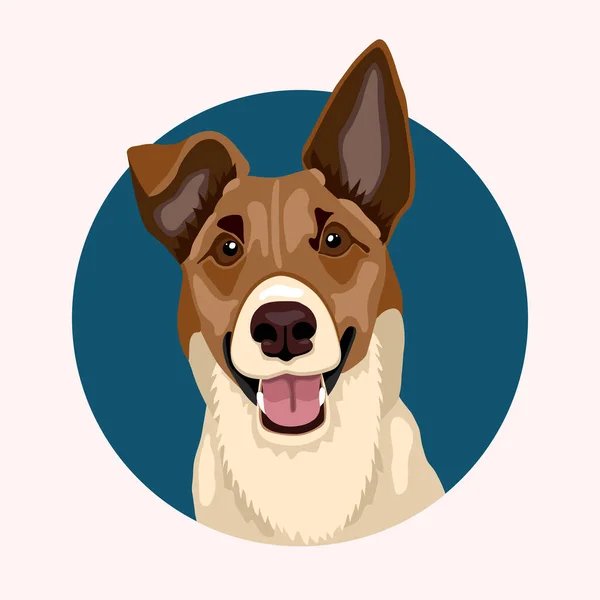 Minimalistic Jack Russell Terrier Portrait — Stock Vector