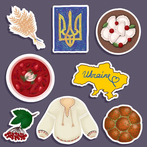 Ucrânia Etiqueta Cultura Arte Vetor — Vetor de Stock