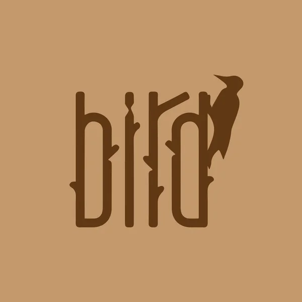 Bird Lettering Bird Logo Ready Design — 스톡 벡터
