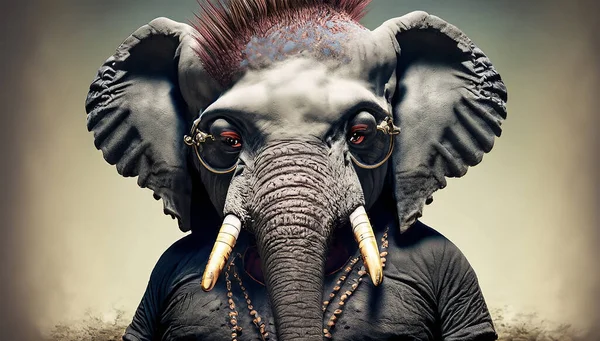 The punk elephant illustration