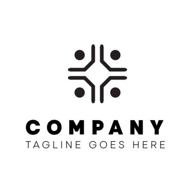 takım çalışması logosu ve simge şablonu