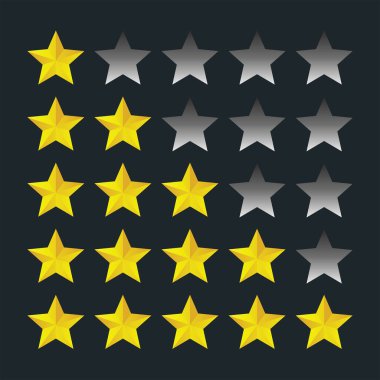 Uygulamalar ve web siteleri için beş yıldızlı ürün değerlendirmesi, Beş yıldızlı simge vektörü
