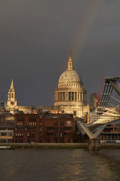 London Großbritannien Dezember 2022 Sturm Über Der Pauls Kathedrale Entlang — Stockfoto