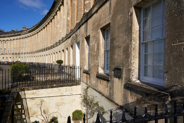 Bath Somerset Reino Unido Abril 2023 Historic Royal Crescent Unesco — Fotografia de Stock