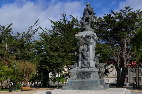 Punta Arenas Chile October 2022 Monument Ferdinand Magellan Main Square — Stok fotoğraf