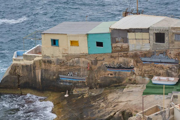 Valletta Malta Giugno 2023 Piccolo Villaggio Pescatori Margini Del Grand — Foto Stock