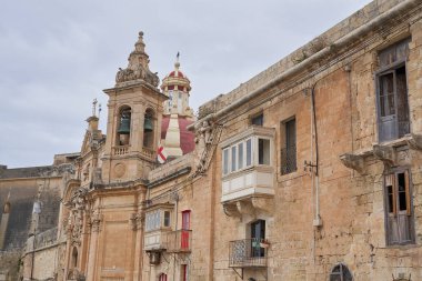 Valetta, Malta - 6 Haziran 2023: Malta Valetta kentindeki Liesse Leydimizin Tarihi Kilisesi