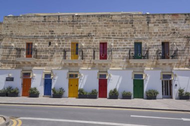 Marsaxlokk, Malta - June 7, 2023: Historic buildings in the ancient fishing town of Marsaxlokk in Malta