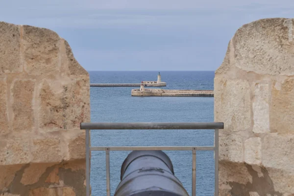 Valetta Málta 2023 Június Szent Angelo Történelmi Erőd Grand Harbour — Stock Fotó