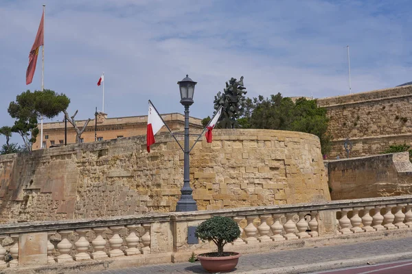 Valletta Malta Giugno 2023 Mura Fortificate Storiche Protezione Della Città — Foto Stock