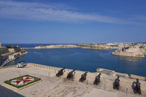 Valetta Malta June 2023 View Grand Harbour Upper Barrakka Gardens — Stock Photo, Image