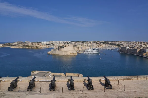 Valetta Málta 2023 Június Kilátás Grand Harbour Felső Barrakka Gardens — Stock Fotó