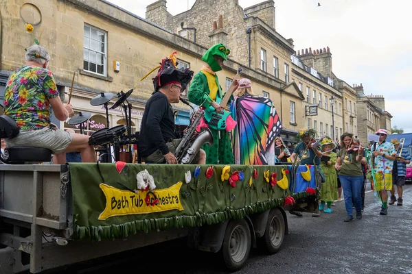 Bath Inglaterra Reino Unido Julho 2023 Desfile Música Dança Trajes — Fotografia de Stock