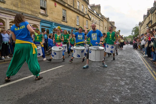 Bath Inglaterra Reino Unido Julio 2023 Desfile Grupos Música Danza — Foto de Stock