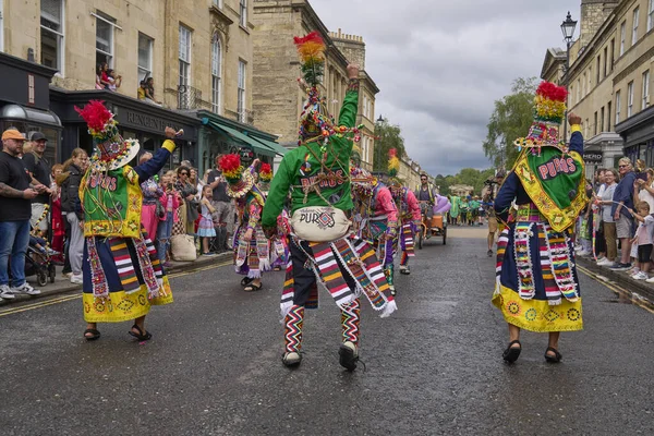 Бат Англия Великобритания Июля 2023 Года Танцоры Тинкус Одетые Декоративные — стоковое фото
