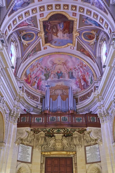 Victoria Gozo Malta June 2023 Ornate Interior Historic Cathedral Assumption — Stok fotoğraf