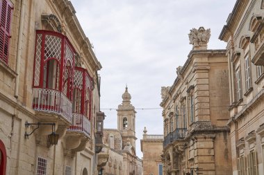 Rabat, Malta - 10 Haziran 2023: Malta 'nın antik güçlendirilmiş kenti Rabat' ta Meryem Ana 'nın Anıtı Tarihi Kilisesi