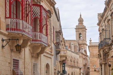 Rabat, Malta - 10 Haziran 2023: Malta 'nın antik güçlendirilmiş kenti Rabat' ta Meryem Ana 'nın Anıtı Tarihi Kilisesi