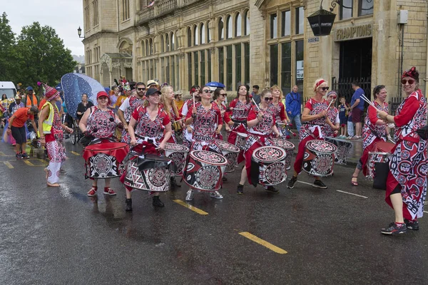Bath England Velká Británie Července 2023 Tanečníci Hudebníci Oblečení Ozdobných — Stock fotografie