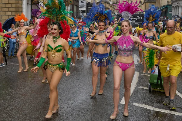 Bath England Velká Británie Července 2023 Tanečníci Hudebníci Oblečení Ozdobných — Stock fotografie