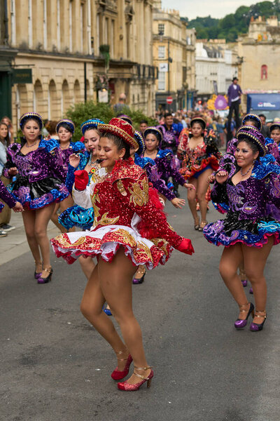 Bath England United Kingdom July 2024 Dancers Ornate Costumes Performing Royalty Free Stock Images